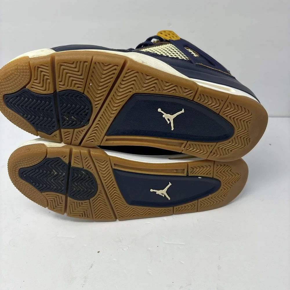 Air Jordan 4 Retro Dunk From Above Navy Gold Men's Size 10 308497-425